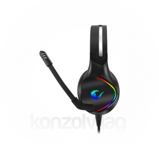 Rampage Fejhallgató - RM-K10 AMAZING RGB (7.1, mikrofon, USB, ANC, hangeroszabályzó, nagy-párnás, 2,2m kábel, fek PC