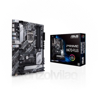 Asus Alaplap - Intel PRIME H470-PLUS s1200 (H470, 4xDDR4 2933MHz, 6xSATA3, 2x M.2, RAID, 7xUSB2.0, 8xUSB3.2) 