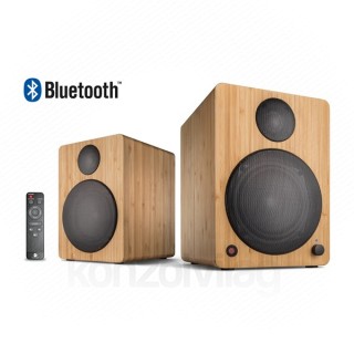 WaveMaster Hangszóró 2.0 - CUBE NEO Bamboo (50W RMS, Bluetooth, 3,5mm jack, RCA, Toslink, Távírányító, Bambusz) PC