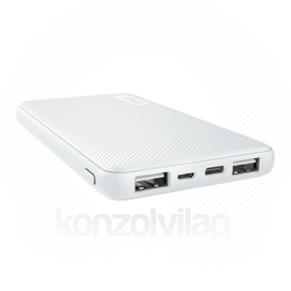 Trust Akkubank - Primo Ultra-thin Powerbank (10000mAh; 15W USB-C + 12W 2xUSB; fehér) Mobil