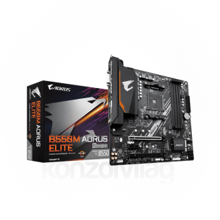 Gigabyte Alaplap - AMD B550M AORUS ELITE AM4 (B550, 4xDDR4 3200MHz, 2xPCI-E, RAID, 6xSATA3, M.2, 6xUSB2.0, 8xUSB3.1) PC