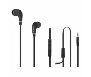 Qoltec 50806 fekete mikrofonos in-ear fülhallgató 