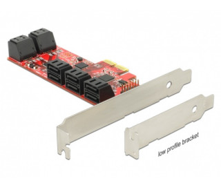 EXT Delock PCI-E x1 - 10 portos SATA3 Low profile IO vezérlő PC