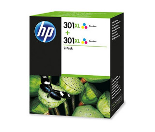 HP 301XL (D8J46AE) - Színes, 2 db-os nagy kapacitású PC