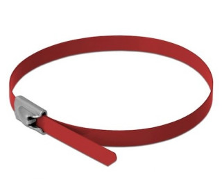 DeLock Stainless Steel Cable Ties L 200 x W 4.6 mm Red 10pieces PC