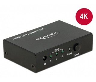 DeLock HDMI UHD Switch 3x HDMI in > 1x HDMI out 4K PC