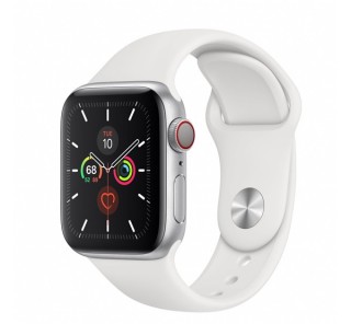 Apple Watch Series 5 GPS+Cellular okosóra, 40mm, Alumínium, ezüst/fehér 