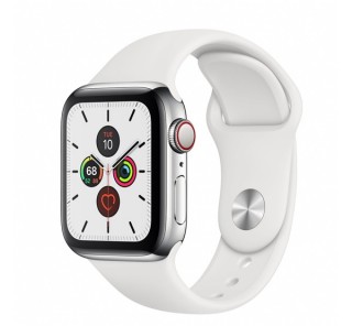 Apple Watch Series 5 GPS+Cellular okosóra, 40mm, Rozsdamentesacél, asztroszürke/fehér Mobil