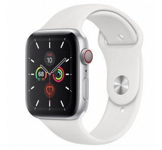 Apple Watch Series 5 GPS+Cellular okosóra, 44mm, Alumínium, ezüst/fehér 