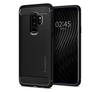 Spigen Rugged Armor Samsung Galaxy S9+ Matte Black tok, fekete Mobil