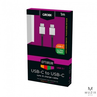 GRIXX OPTIMUM USB C - USB C - Nagysebességű adat és töltőkábel Nylon 1 m Mobil