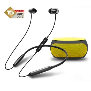 SoundMAGIC E11BT Bluetooth5 24 Bit In-Ear fülhallgató headset + Y200 hordozható Bluetooth hangszóró - Sárga Mobil