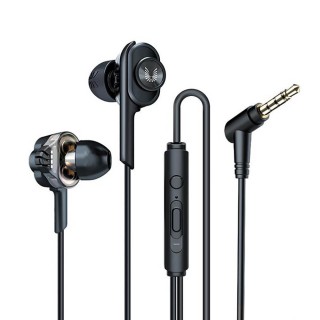 UIISII BA-T6J - Kettős dinamikus meghajtós Hi-Res Audio minősítésű mikrofonos fülhallgató - Fekete Mobil