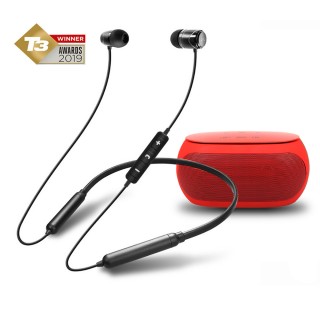 SoundMAGIC E11BT Bluetooth5 24 Bit In-Ear fülhallgató headset + Y200 hordozható Bluetooth hangszóró - Piros Mobil