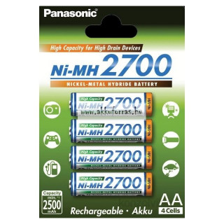 GP Panasonic Eneloop AA 2700mAh ceruza akkumulátor 4db/bliszter PC