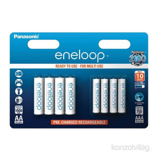 GP Panasonic Eneloop 4x1900mAh AA ceruza és 4x750mAh AAA mikro ceruza akkumulátor csomag PC