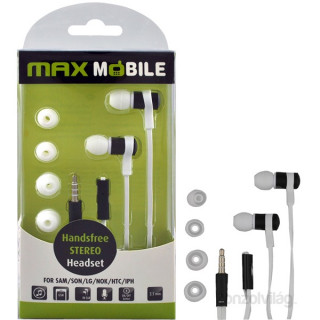 Max Mobile HANDSFREE KV-1959M 3,5mm fekete-fehér headset fülhallgató PC