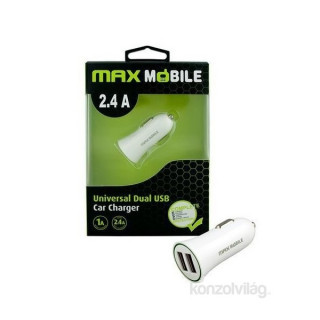 Max Mobile SC-106 2.4A fehér duó USB autós töltő Mobil