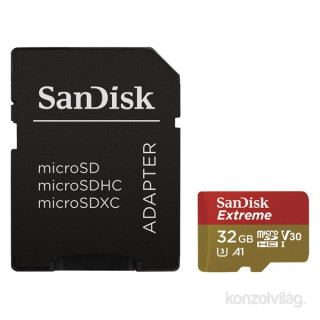 SanDisk 32GB SD micro (SDHC Class 10 UHS-I V30) Extreme Pro memória kártya adapterrel PC