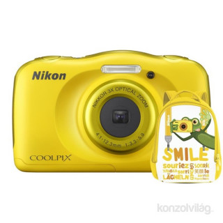 Nikon Coolpix W100 Sárga digitális fényképezőgép hátizsák kit Fotó, videó