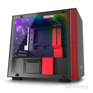 NZXT H200I Fekete-Vörös (Táp nélküli) ablakos mini-ITX ház PC