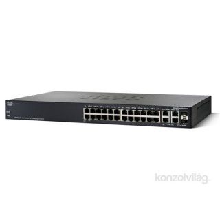 Cisco SF300-24 24port FE LAN, 2x SFP menedzselhető rack switch PC