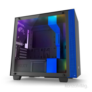 NZXT H400I Smart Fekete-Kék (Táp nélküli) ablakos mATX ház PC