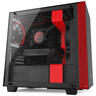 NZXT H400 Fekete-Piros (Táp nélküli) ablakos mATX ház PC