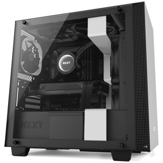 NZXT H400 Fekete-Fehér (Táp nélküli) ablakos mATX ház PC