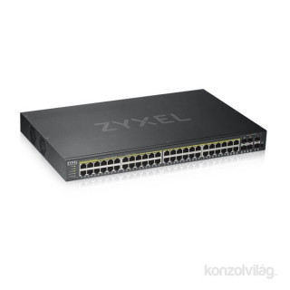 ZyXEL GS1920-48HPv2 48port GbE LAN PoE (375W) 4port Gbe combo RJ45/SFP L2 menedzselhető switch PC