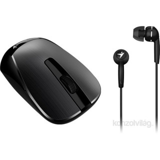 Genius MH-7018 wless egér + in-ear headset fekete/fekete PC