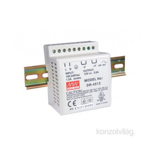 Mean Well DR-45-12 12V 42W DIN Rail tápegység PC