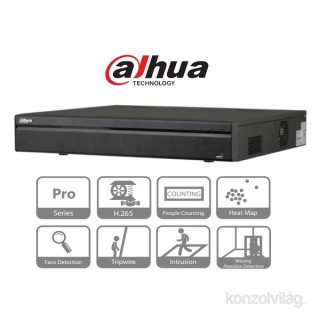 Dahua NVR5416-16P-4KS2E (16 ch, H265, 320Mbps rögzítés, 3xUSB, 4x Sata, I/O, 16 port PoE(8x ePoE)) Otthon