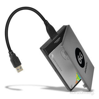 Axagon ADSA-1S6 USB 3.0 szürke külső SATA3 HDD/SSD ház PC