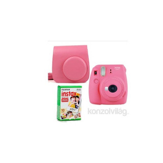 Fujifilm Instax Mini 9 rózsaszín + tok + film analóg fényképezőgép kit Fényképezőgépek, kamerák
