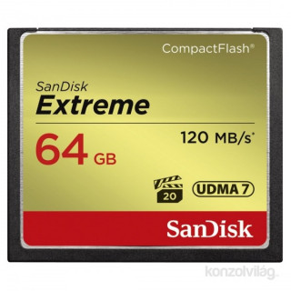 Sandisk CF Extreme Kártya 64GB, 120MB/S, 85MB/S 