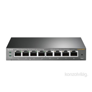 TP-Link TL-SG108PE 8port GbE LAN 4x PoE menedzselhető asztali Switch PC