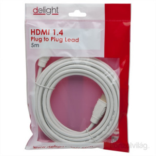 Delight 5m 3D (1.4v) fehér HDMI - HDMI kábel 