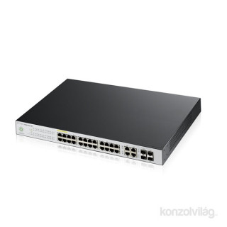 ZyXEL NSW100-28P 24port GbE LAN (375W) PoE 4port GbE SFP combo L2+ cloud menedzselhető switch PC