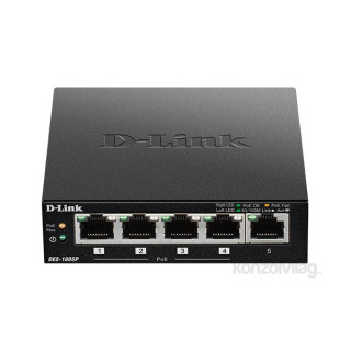 D-Link DES-1005D 5port FE LAN nem menedzselhető PoE switch PC