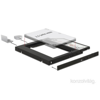 Delock SSD/HDD beépítő keret SATA -> SATA (Notebook ODD helyére, 9.5mm) PC