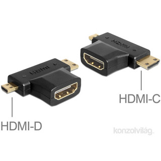 Delock 65446 HDMI-A anya > HDMI-C + HDMI-D apa adapter 