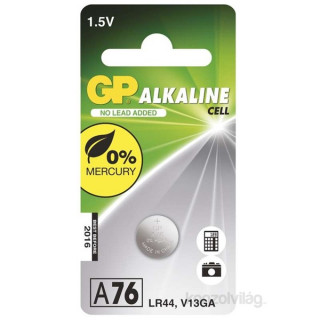 GP LR44 (A76) alkáli gombelem 1db/bliszter PC