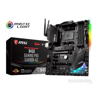 MSI B450 GAMING PRO CARBON AC AMD B450 SocketAM4 ATX alaplap PC