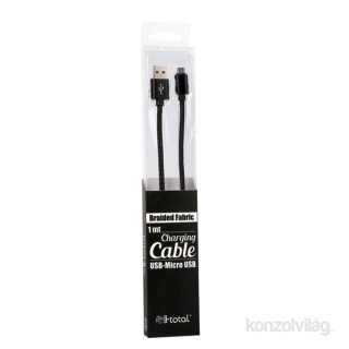 iTotal CM3095 1m fekete Micro textilborítású kábel PC