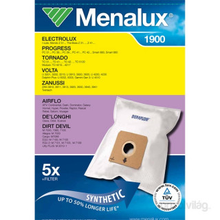 Menalux 1900 5 db szintetikus porzsák + 1 microfilter 