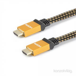 Sbox HDMI20-HQ-15 aranyozott 2.0 réz HDMI Ethernettel 1,5m szövött kábel PC