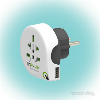 Q2 Power Q2WE-USB Világ - Európa USB utazó adapter PC