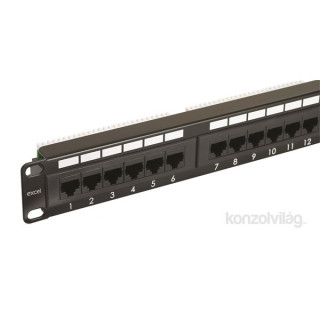 Triton EXCEL Cat.5E UTP 24 portos patch panel, 1U, fekete PC