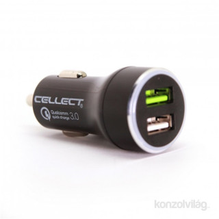 Cellect MPCB-QC3-2USB 2,4A univerzális 2x USB autós gyorstöltő Mobil